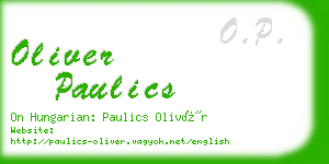 oliver paulics business card